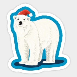 Festive Polar Bear Sticker